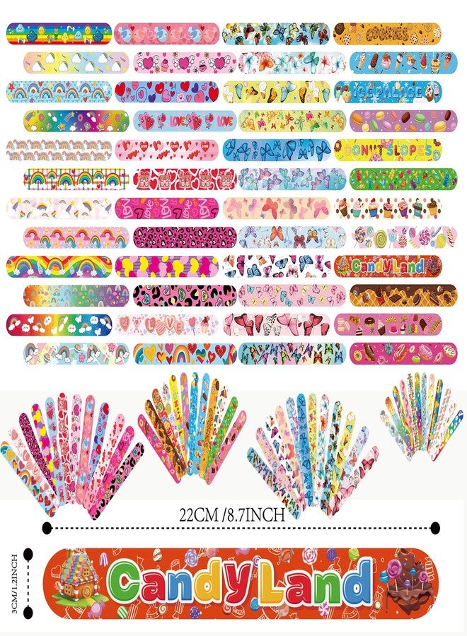 DimiGlobal Slap Bracelets Party Favors 48Pcs Slap Bracelets Bulk Party Snap Bracelets Gifts for kids Butterflies,Space multi-themed School Classroom Prizes Exchange (A:Butterflies,Rainbows,Hearts,Desserts) - Image 5